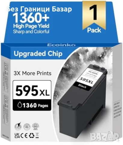 Нова ECOINKO PG-595XL Черна касета Canon Pixma TS4150i TS6550i TS7750i принтер тонер печат мастило