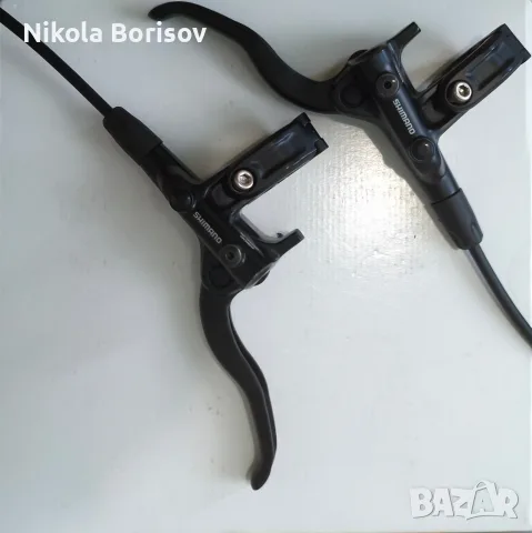 Пълен комплект хидравлични спирачки Shimano BR-MT410 + дискове 180mm / 160mm, снимка 2 - Части за велосипеди - 56056775