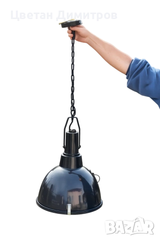 Комплект от две ОГРОМНИ холандски индустриални висящи лампи , снимка 4 - Полилеи - 54181145