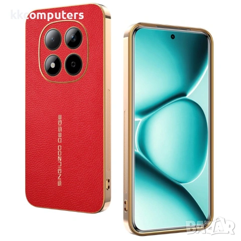 Калъф за Xiaomi Redmi Note 15 Pro 5G (Global) с Litchi Texture TPU и PU Покритие – Черен, Червен, снимка 2 - Калъфи, кейсове - 54055610