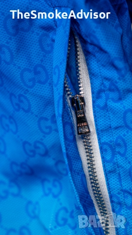 Яке Gucci Printed Technical Poplin Zip Jacket – Gradient Blue, снимка 6 - Якета - 52189956