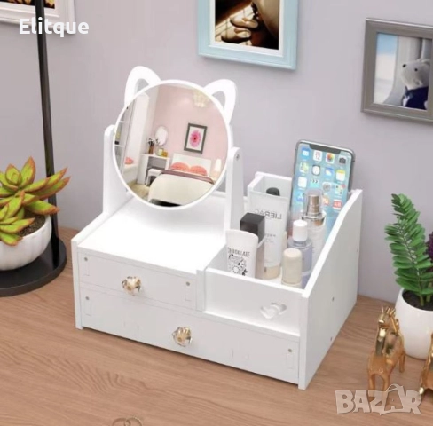 Компактен козметичен органайзер с огледало и чекмеджета, снимка 5 - Други стоки за дома - 52852556