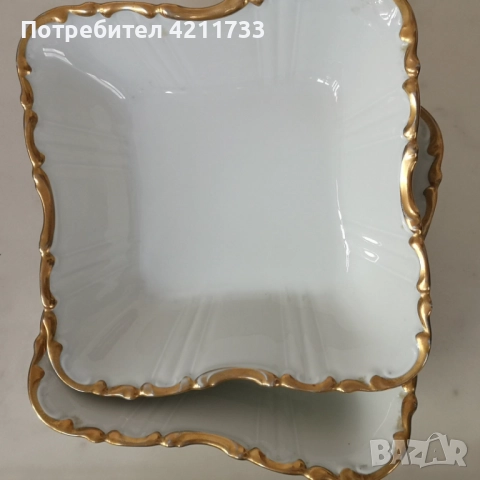 2 чудесни купи 21 см с позлата НОВО, снимка 2 - Сервизи - 52811888