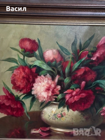 Картина Цветя Масло, снимка 3 - Картини - 54241446