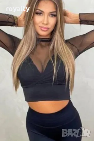 Дамска блуза с тюлени ръкави, снимка 2 - Блузи с дълъг ръкав и пуловери - 49789564