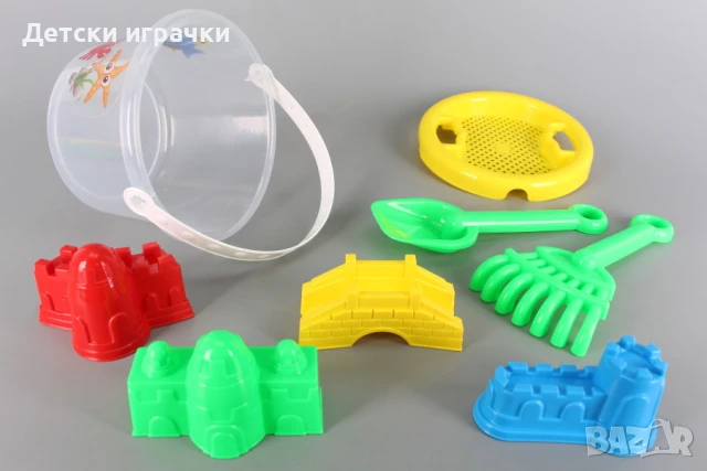 Кофичка за пясък с лопатка, гребло и форми за замък, снимка 4 - Други - 50449605