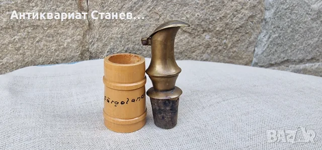 Стар шведски месингов наливник за бутилки, снимка 7 - Сервизи - 55772191