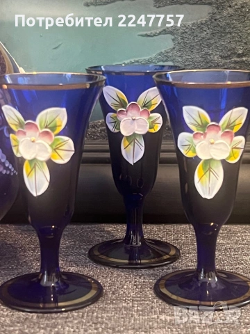 3 бр чаши Мурано за ликьор