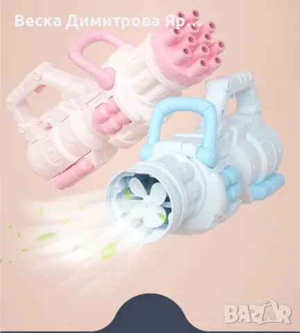 Модерен пистолет за сапунени балончета с батерии и удобна дръжка / Цвят: Син, Розов, снимка 6 - Други - 47816090