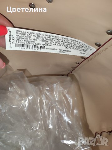 Дамска червена щампована пазарска чанта ZARA цена 39,99 лв. + подарък балсам за устни, снимка 6 - Чанти - 42753502