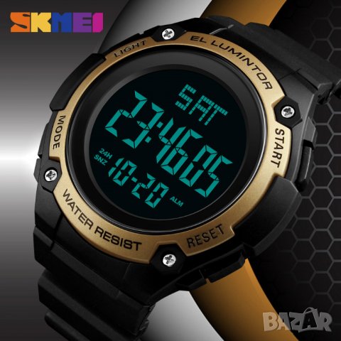 Солиден водоустойчив мъжки спортен часовник SKMEI кварц LED 1346, снимка 5 - Мъжки - 37374563