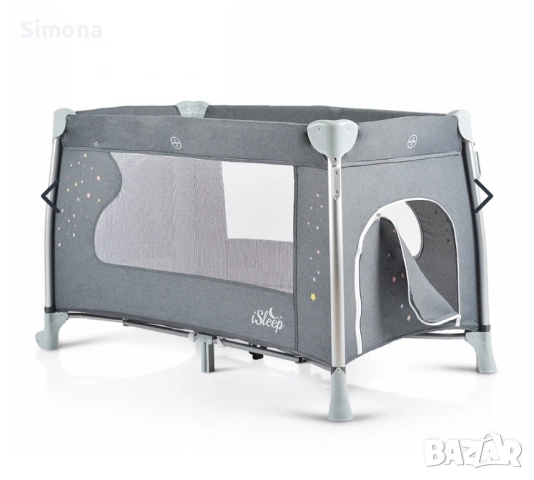 Бебешка кошара CANGAROO Isleep сива, снимка 5 - Кошарки - 52178829