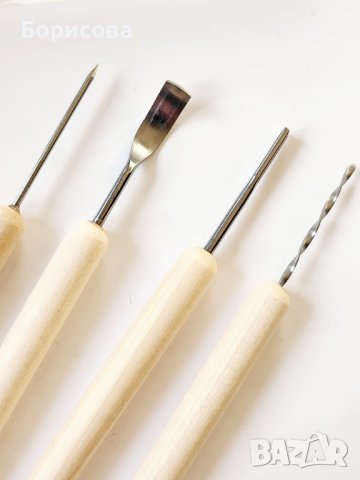 4бр инструменти за моделиране,  полимерна глина, фондан, тесто,биговане, снимка 3 - Други инструменти - 44173006