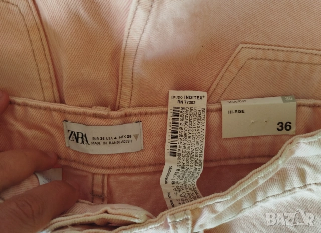 дамски, къси, дънкови панталони-Zara -Нови- розови, снимка 6 - Къси панталони и бермуди - 54240645
