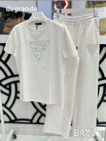 🎯Разпродажба Дамски Комплект Guess Лого Бродерия