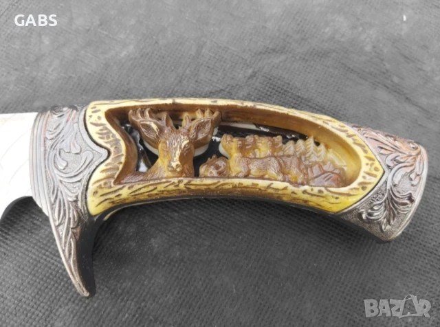 Колекционерски ловен нож с поставка-два модела, снимка 7 - Ножове - 50673139