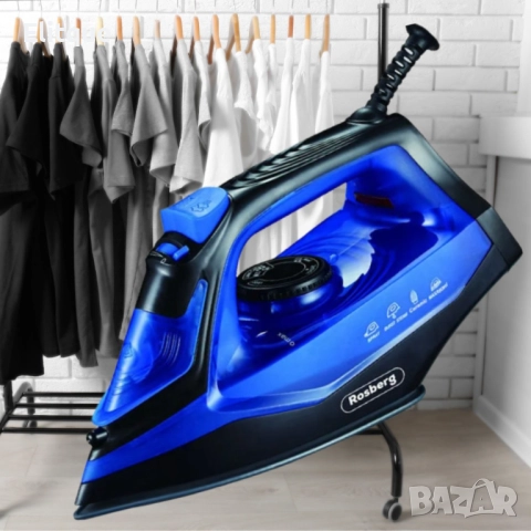 Ютия Rosberg, 2200W, 160мл., Керамична плоча 2 ГОДИНИ ГАРАНЦИЯ, снимка 7 - Ютии - 52591859