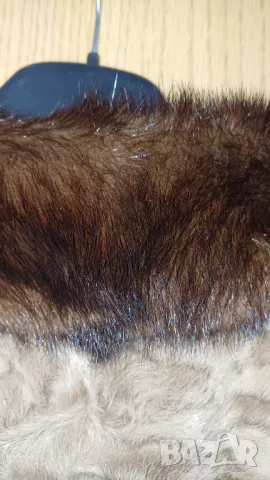 Кафяво палто естествен  косъм L, снимка 14 - Палта, манта - 47471435