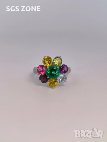 ТАЙЛАНДСКИ ПРЪСТЕН С ЕСТЕСТВЕНИ КАМЪНИ, снимка 6 - Пръстени - 52392891