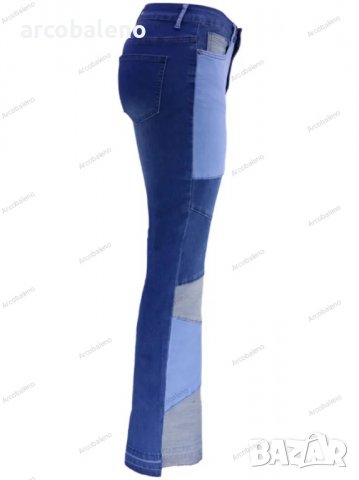 Дамски клоширани дънки с висока талия Colorblock, 3цвята - 023, снимка 18 - Дънки - 39745756