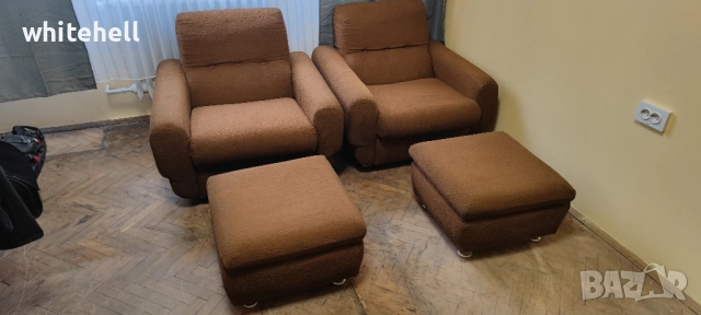 Ретро Холна Гарнитура - 2 Фотьойла и 2 Табуретки