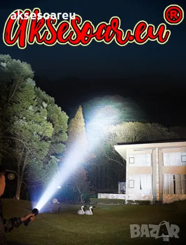 Висококачествен нов Мощен P90 лек преносим LED прожектор акумулаторен дълготраен регулируем фенер, снимка 9 - Лед осветление - 48615862