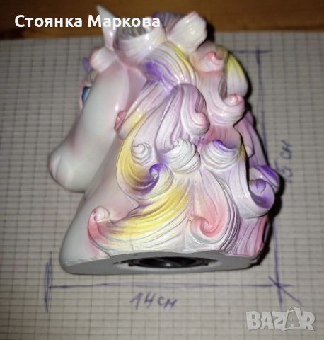 Красив порцеланов еднорог-касичка, снимка 6 - Декорация за дома - 50235208