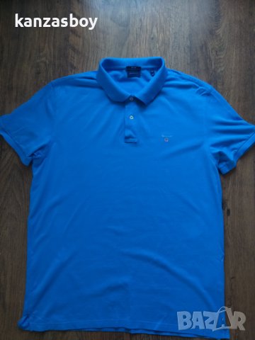 GANT The Original Polo Day Blue - страхотна мъжка тениска КАТО НОВА 2ХЛ, снимка 5 - Тениски - 44422145