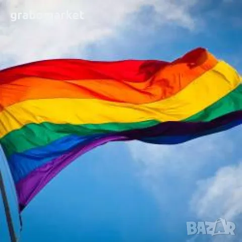 Знаме с цветовете на дъгата 90 х 150 см., снимка 1