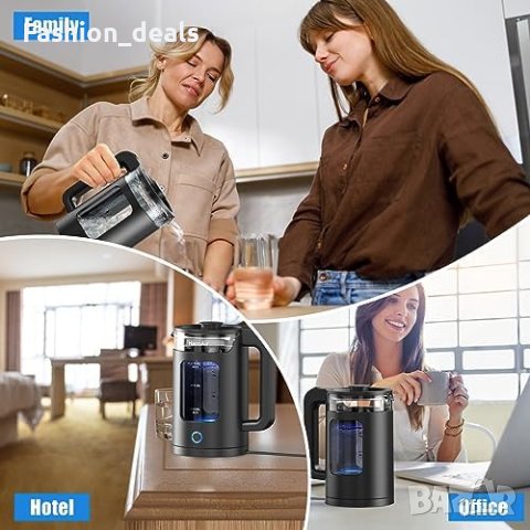 Нов 1,5-литров електрически чайник кана със син светодиод Дом Кухня, снимка 3 - Други - 42441840