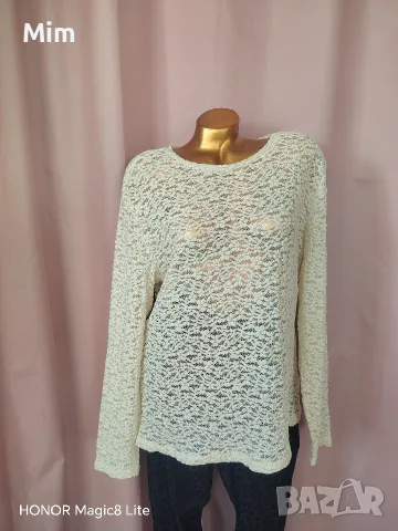 XL Черен сатенен панталон, 2/3XL Бяла дантелена блуза, 2XL дантелена блуза в екрю, снимка 10 - Блузи с дълъг ръкав и пуловери - 56170976