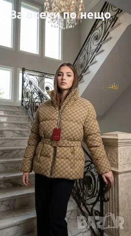 Gucci Елегантно Дамско Зимно Яке С Колан Гучи - Различни Цветове Код E171 , снимка 3 - Якета - 55922435