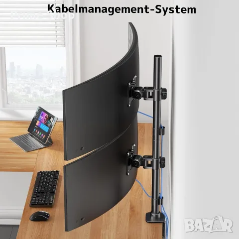Вертикална стойка за два монитора Putilsen Mount, до 49", 2x20 кг, снимка 7 - Монитори - 55975506
