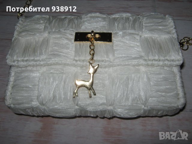 Дамска кокетна чантичка - ръчно изработена + подарък, снимка 3 - Чанти - 35253366