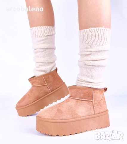 Дамски снежни боти на платформа с подплата от кожа Mouna, 3цвята , снимка 3 - Дамски боти - 52618342