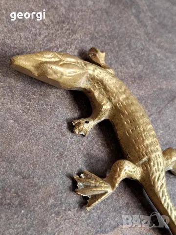 бронзова статуетка гущер 25/3, снимка 2 - Статуетки - 50111129