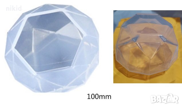 4D Грамаден 10 см Кристал Диамант силиконов молд форма калъп за направа работа с смола поколад гипс