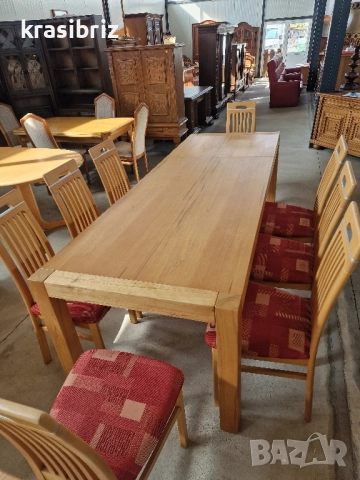 К-т Масивна Разтегателна Трапезна Маса с 8 бр.Стола-внос от Германия!, снимка 8 - Маси - 52152830