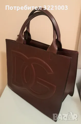 Дамска чанта в цвят бордо от еко кожа D&G