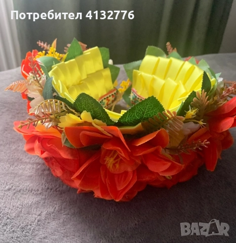 Диадема „Златна есен“ е ръчно изработена. , снимка 2 - Аксесоари за коса - 52196319