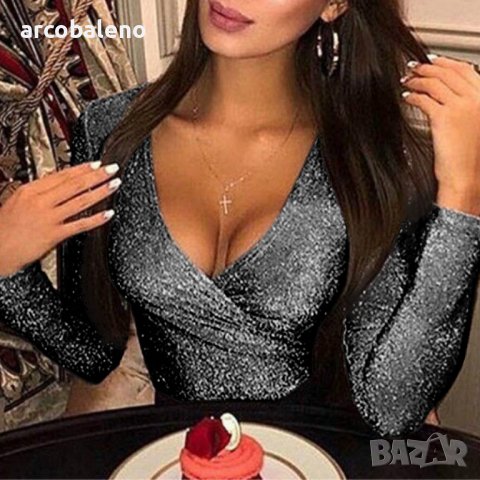 Дамско модно боди с дълъг ръкав, 2цвята, снимка 4 - Блузи с дълъг ръкав и пуловери - 39193353