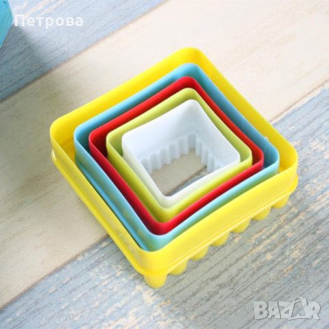 Резци за фондан или сладки 5 бр. – квадрати, снимка 2 - Форми - 31422093