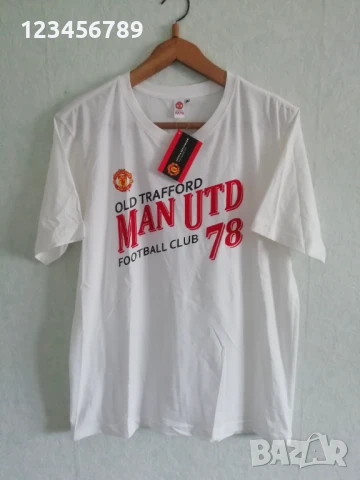 Manchetser United нова оригинална памучна бяла тениска Манчестър Юнайтед размер XL Old Trafford 