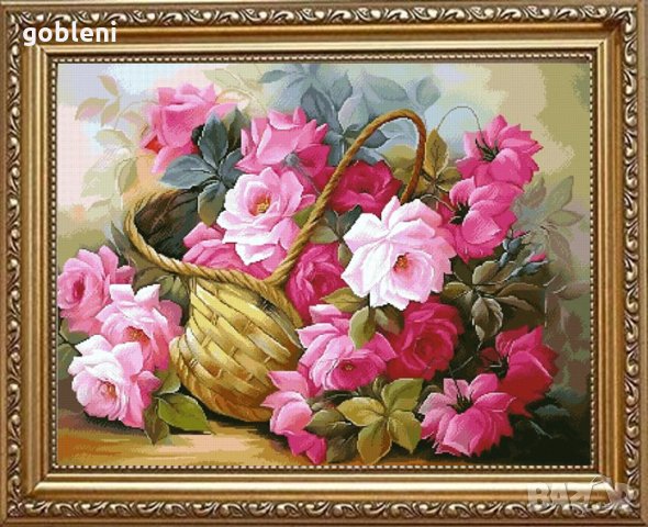 гоблен "РОЗОВО ЧУДО" - Д39; размери/45*35/см.;65 цвята;