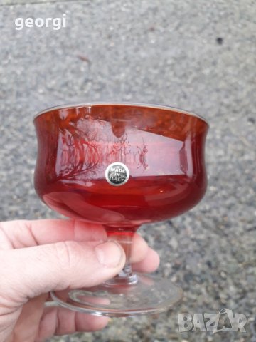 Италианска чаша от рубинен кристал , снимка 1 - Колекции - 31381413