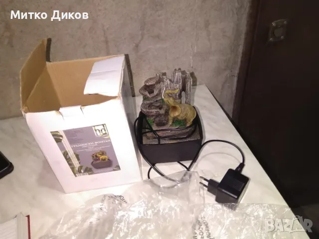 Декоративен фонтан нов Home Décor, Полирезин и фибростъкло, Слонче помпа, адаптер и LED светлини., снимка 4 - Декорация за дома - 48969962