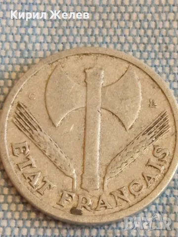 Две монети 1 франк 1944г. Франция  20 цента 1940г. Италия редки за КОЛЕКЦИЯ 26789, снимка 5 - Нумизматика и бонистика - 48516844