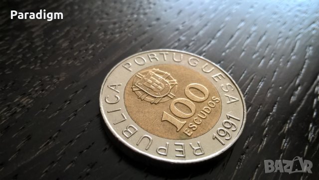 Монета - Португалия - 100 ескудос | 1991г.
