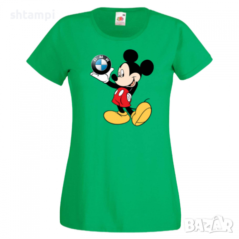 Дамска тениска Mickey Mouse BMW Мини ,Изненада,, снимка 1 - Тениски - 36528678