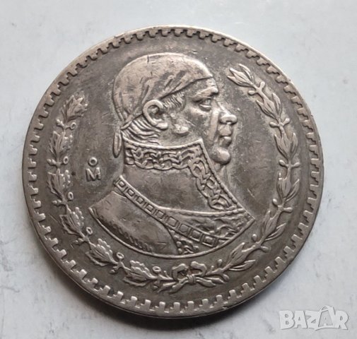 1 песо сребро Мексико 1957г, снимка 2 - Нумизматика и бонистика - 40547646